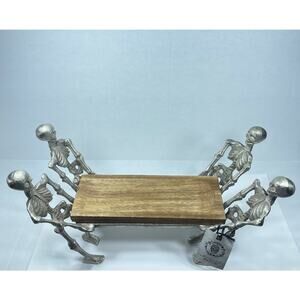Martha Stewart Skeleton Serving Tray & Halloween Decor Gothic Table Display